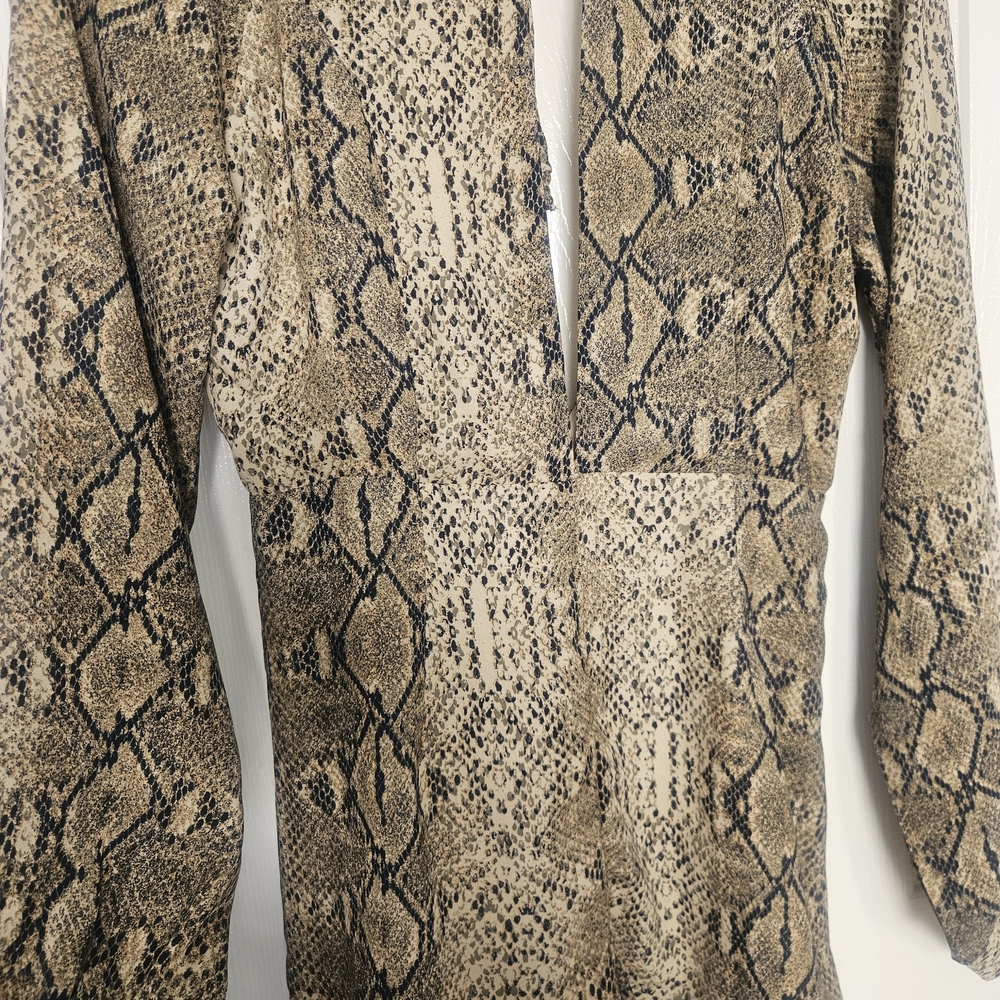 Olivaceous Beige and Black Snake Print Blazer